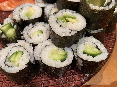 A plate of nori rolls